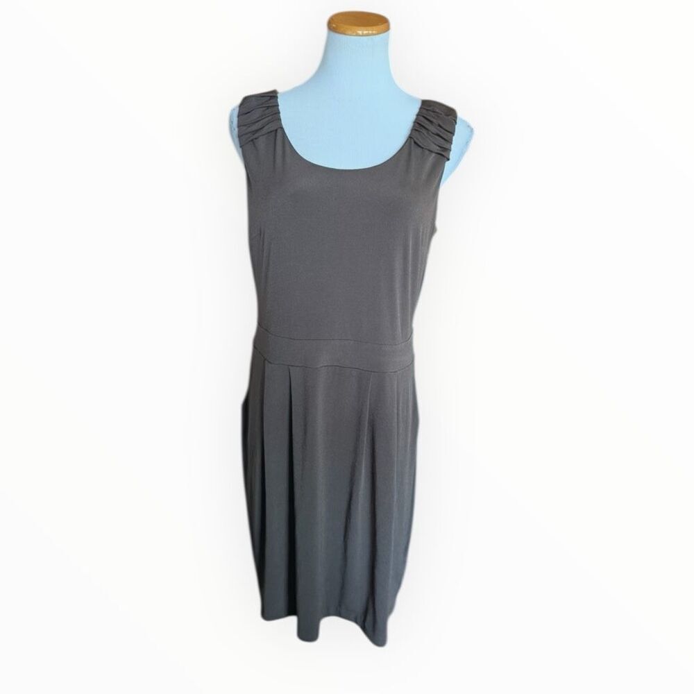 Womens Apostrophe Chocolate Brown Sleeveless Chic Mini Dress - Sz L